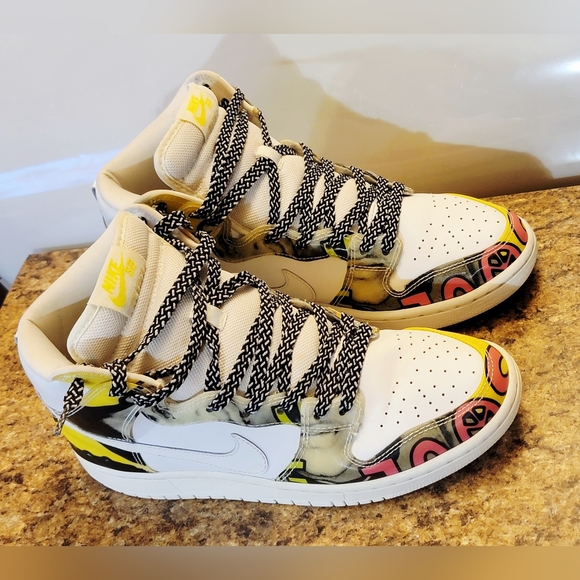 Nike Dunk High Premium SB QS 'De La Soul' 748751-177 Size 9 Mens White/Firefly - Picture 4 of 8